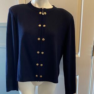 St. John Collection Navy Blazer with Gold Buttons